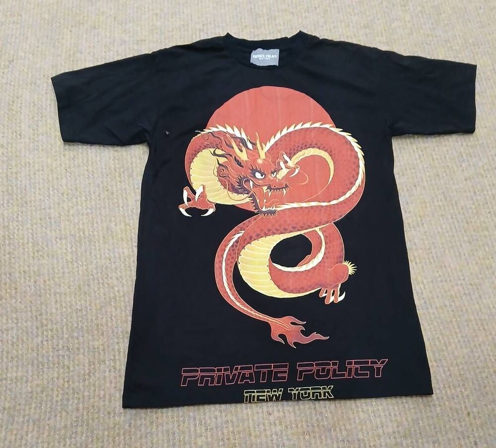 Private policy new york men small orange snake black tshirt shortsleeve graphic